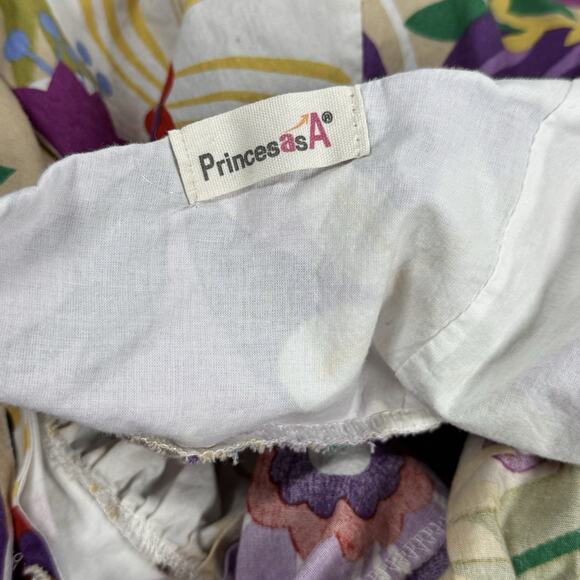 Girls Floral Cotton Dress Size 8-10 Tie Back Flutter Sleeve Hibiscus Sundress - Picture 4 of 5